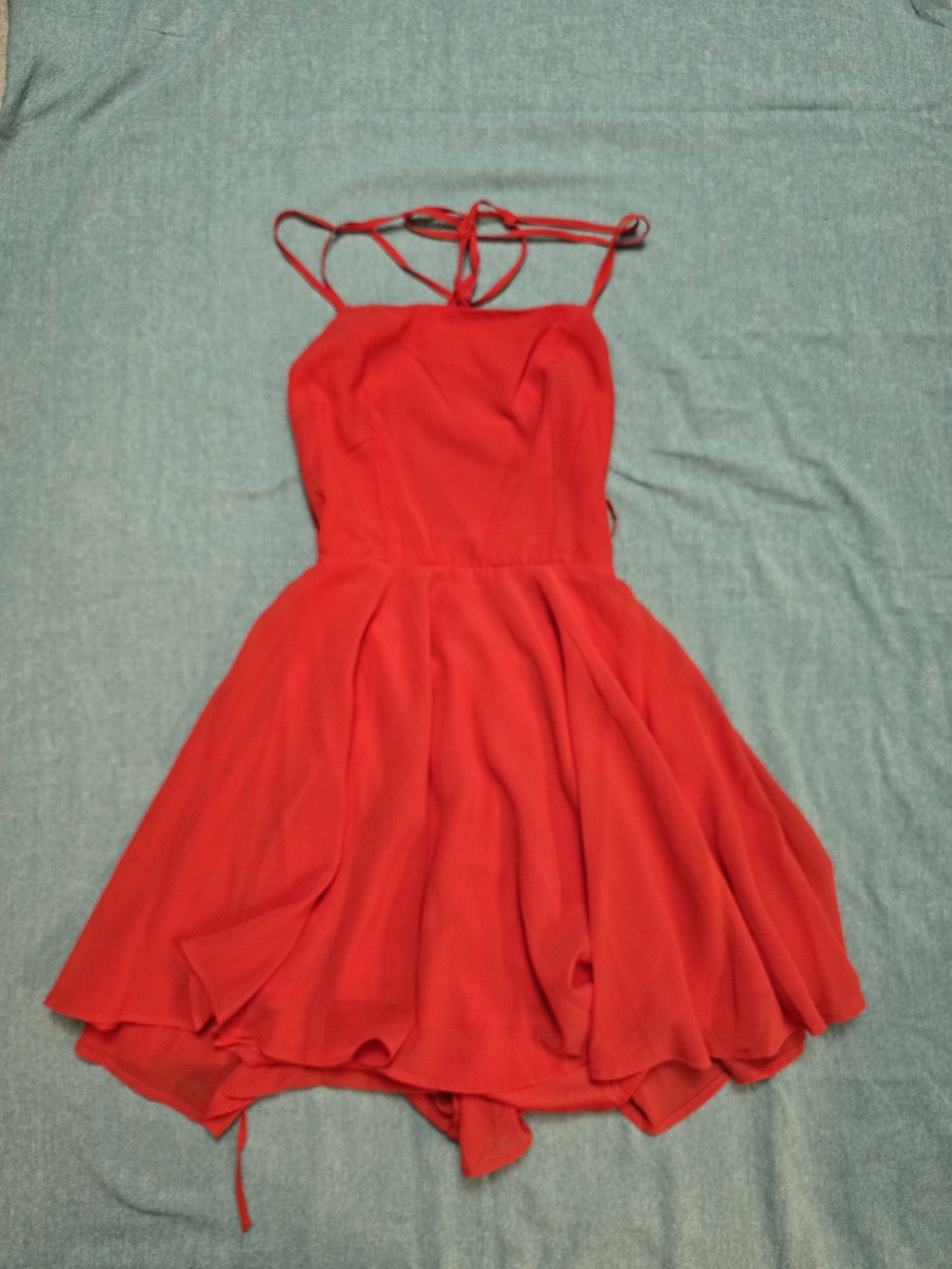 Charlotte Russe Red Strappy Skater Dress
